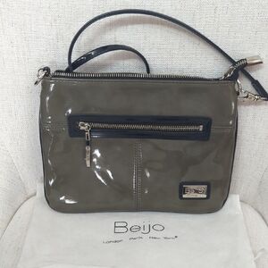 Beijo Shiny Gray Crossbody Bag